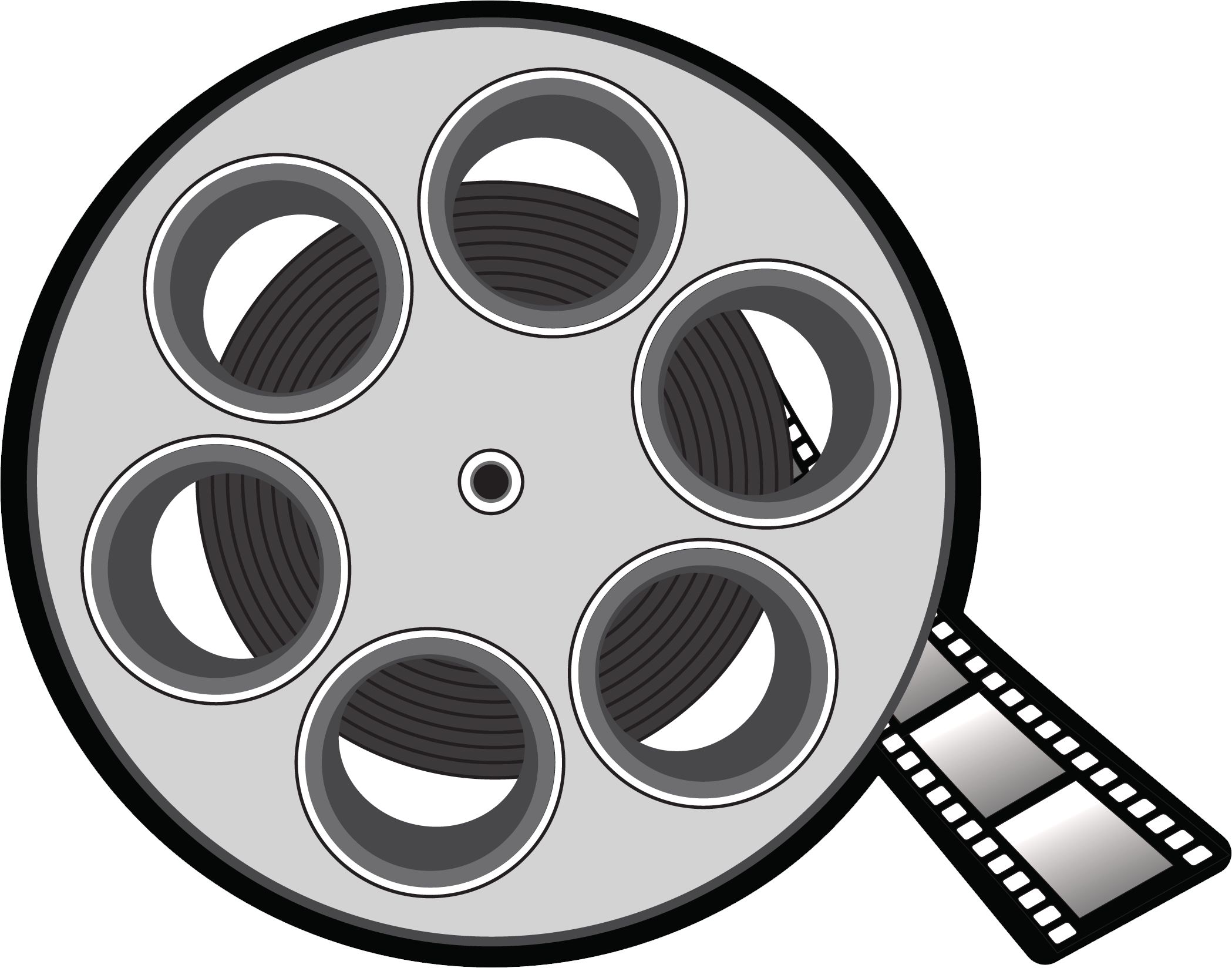 Movie Night "Lights! Camera! Action!" Table & Wall Cutout Decorations, Black/Gold, 11-in, 12-pk, for Movie Nights/Carnival Front_Flat