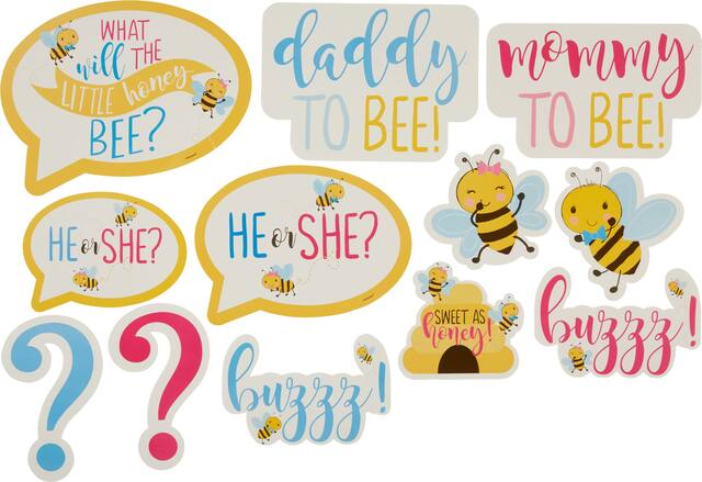 Little Honey Bee Cutouts, 12-pc Front_Flat