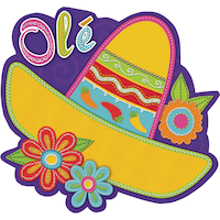 Sombrero & Flowers Fiesta Cutout Front_Flat