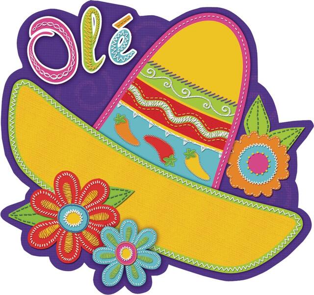 Sombrero & Flowers Fiesta Cutout Front_Flat