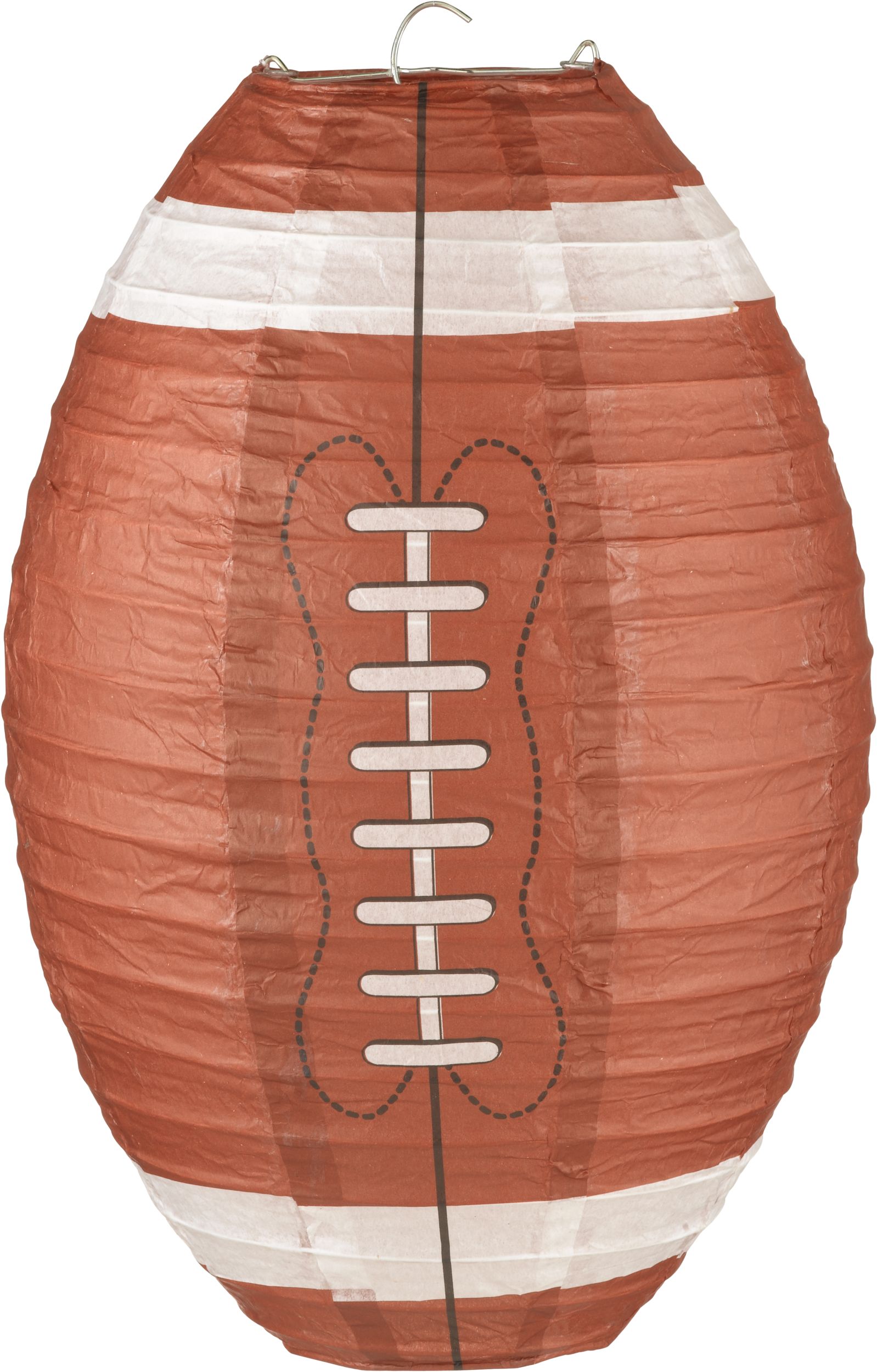Football Paper Lantern Hanging Decorations, Brown, 9.5-in, 3-pk, for Sports Party Front_Flat