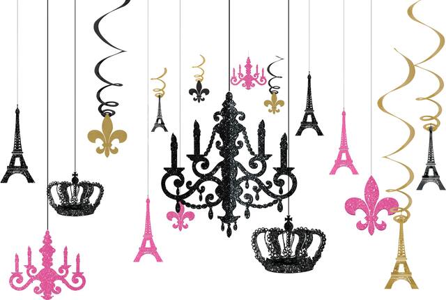Décorations de chandelier, Un Jour à Paris, paq. 17 Front_Flat