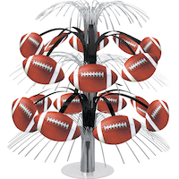 Black & Silver Football Cascade Centerpiece Front_Flat