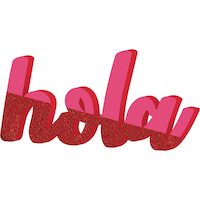 Glitter Hola Block Letter Sign Front_Elevated