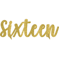 Glitter Gold Sweet 16 Birthday Centerpiece Front_Flat