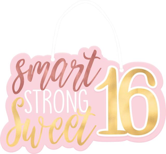 Affiche Sweet 16, or et rose métallique Front_Flat