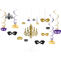 Glitter A Night in Disguise Masquerade Chandelier Decorating Kit, 17-pc Front_Flat