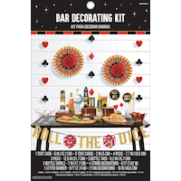 Roll the Dice Bar Cart Decorating Kit, Red/Black, 16-in, 29-pk, for Game Night/Vegas/Birthday Party Front_Flat