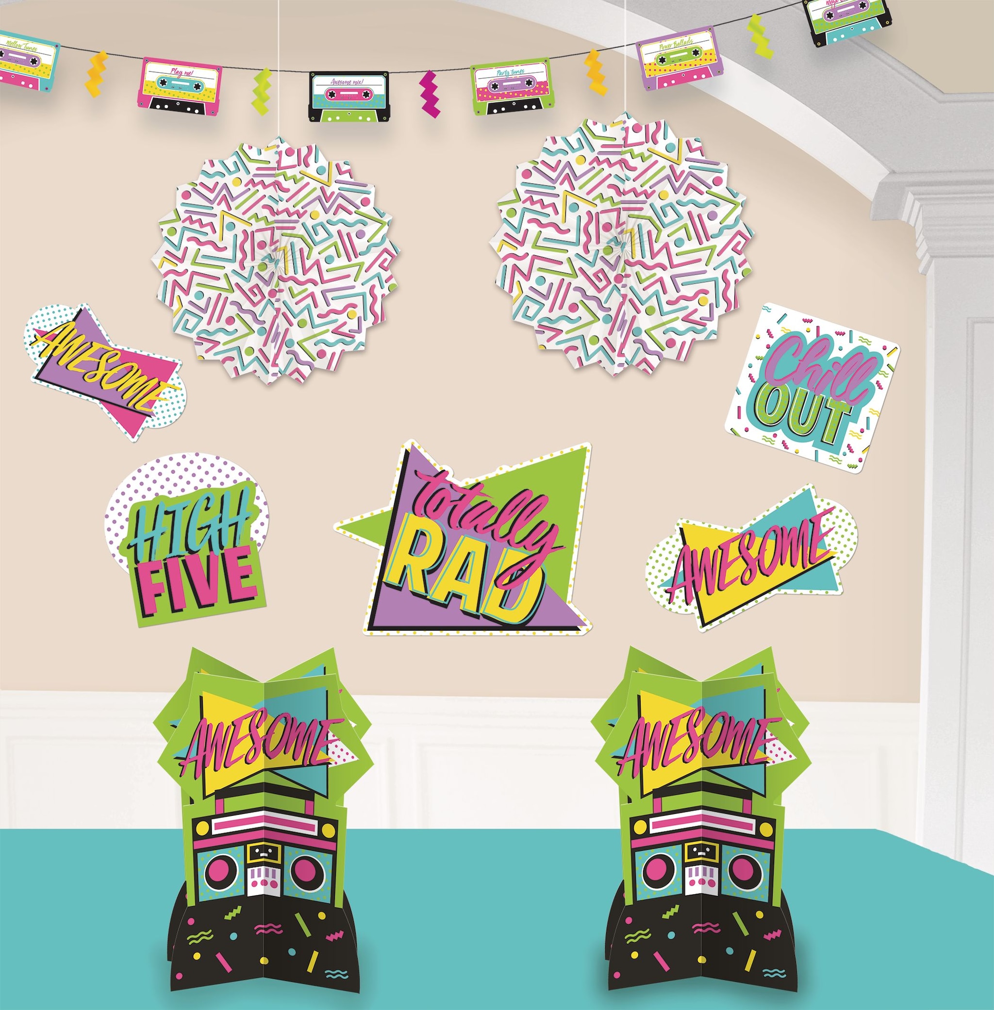 Awesome 80s Room Decorating Kit, 10-pc | Party City
