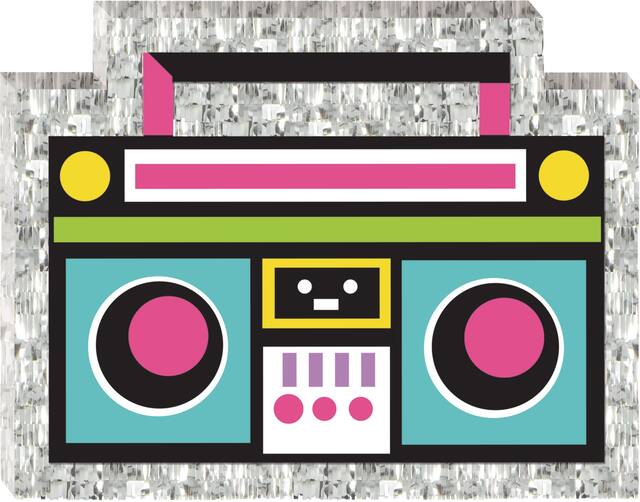 Mini Boom Box Pinata Decoration Front_Flat