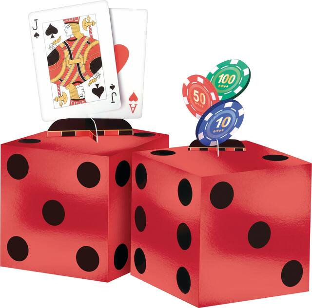 Centre de table Rouler de dés du casino, paq. 4 Composite_or_Mixed