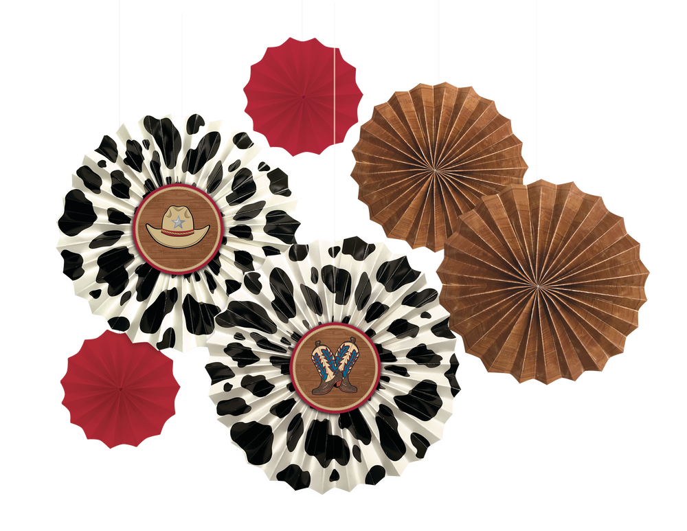 Yeehaw Western Paper Fan Decorations, 6pc Canadian Tire