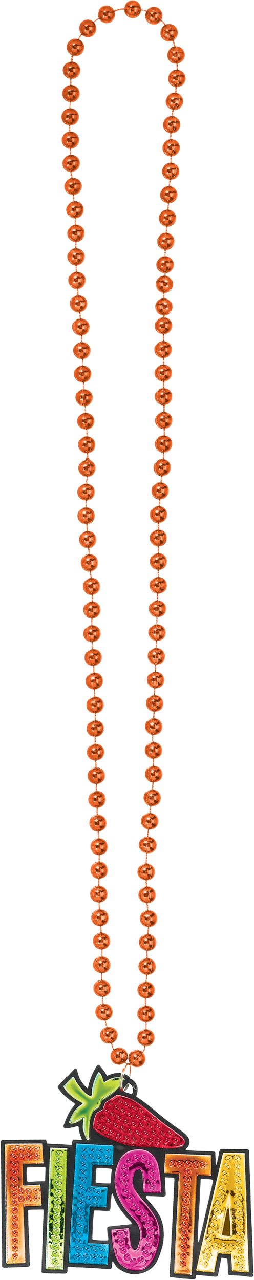 Collier de perles Fiesta avec pendentif de piment Front_Flat