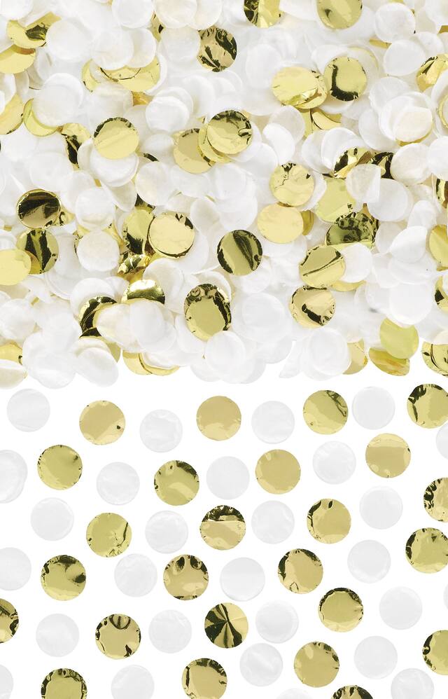 Metallic Gold and White Confetti Tubes, 4-pc Composite_or_Mixed