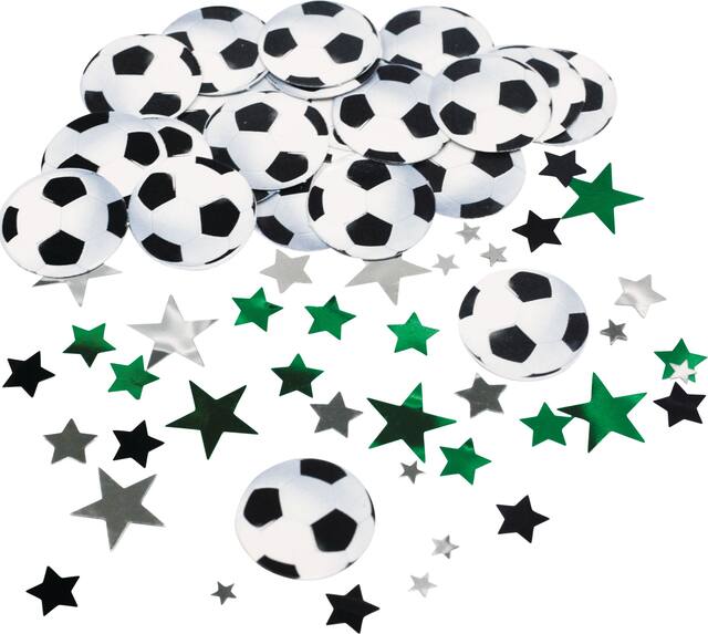 Soccer & Stars Confetti Table Scatter Decoration, Green/White, 1.2-oz, for Sports Party Composite_or_Mixed