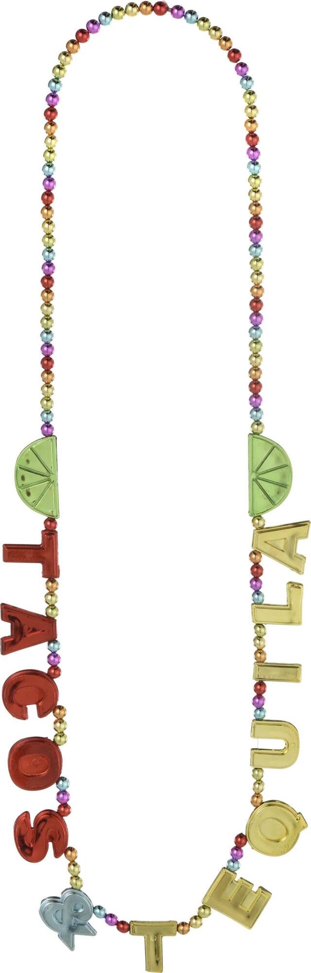 Tacos & Tequila Bead Necklace Overhead_Flat