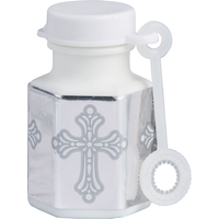 Bubble Wand Tubes, Clear, Cross, 24-pk, Ages 3+, for First Communion/Religious Party Front_Elevated
