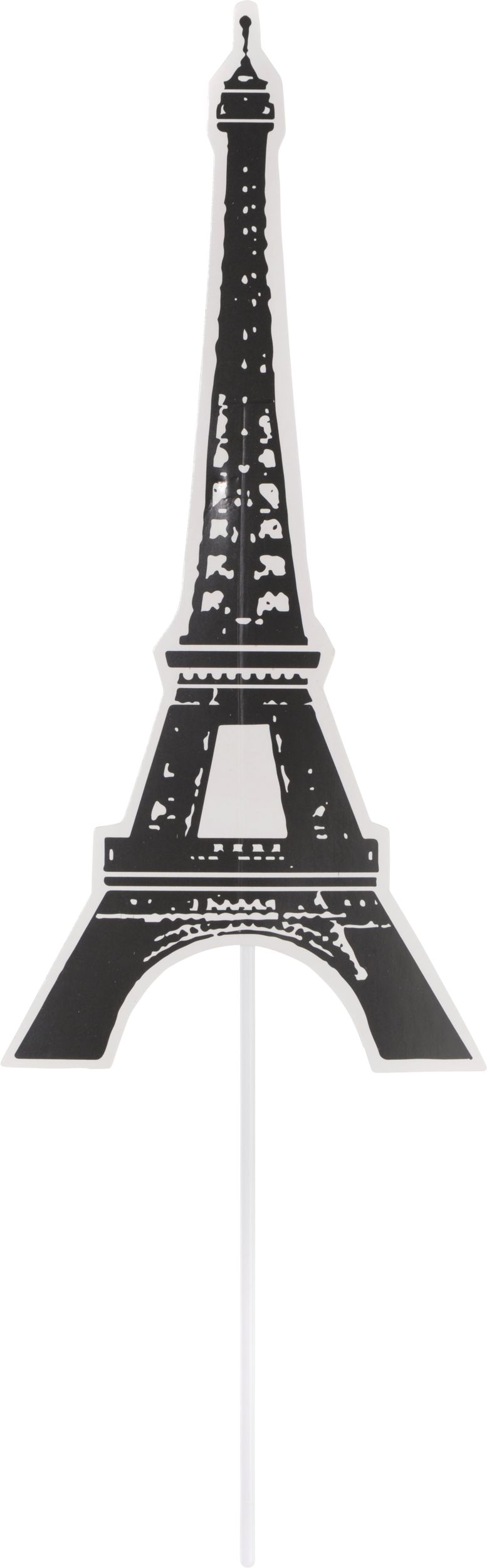 A Day in Paris "Bonjour" Photo Booth Sign Props, Pink/Black, 8-in, 13-pk, for Birthday Party Front_Flat
