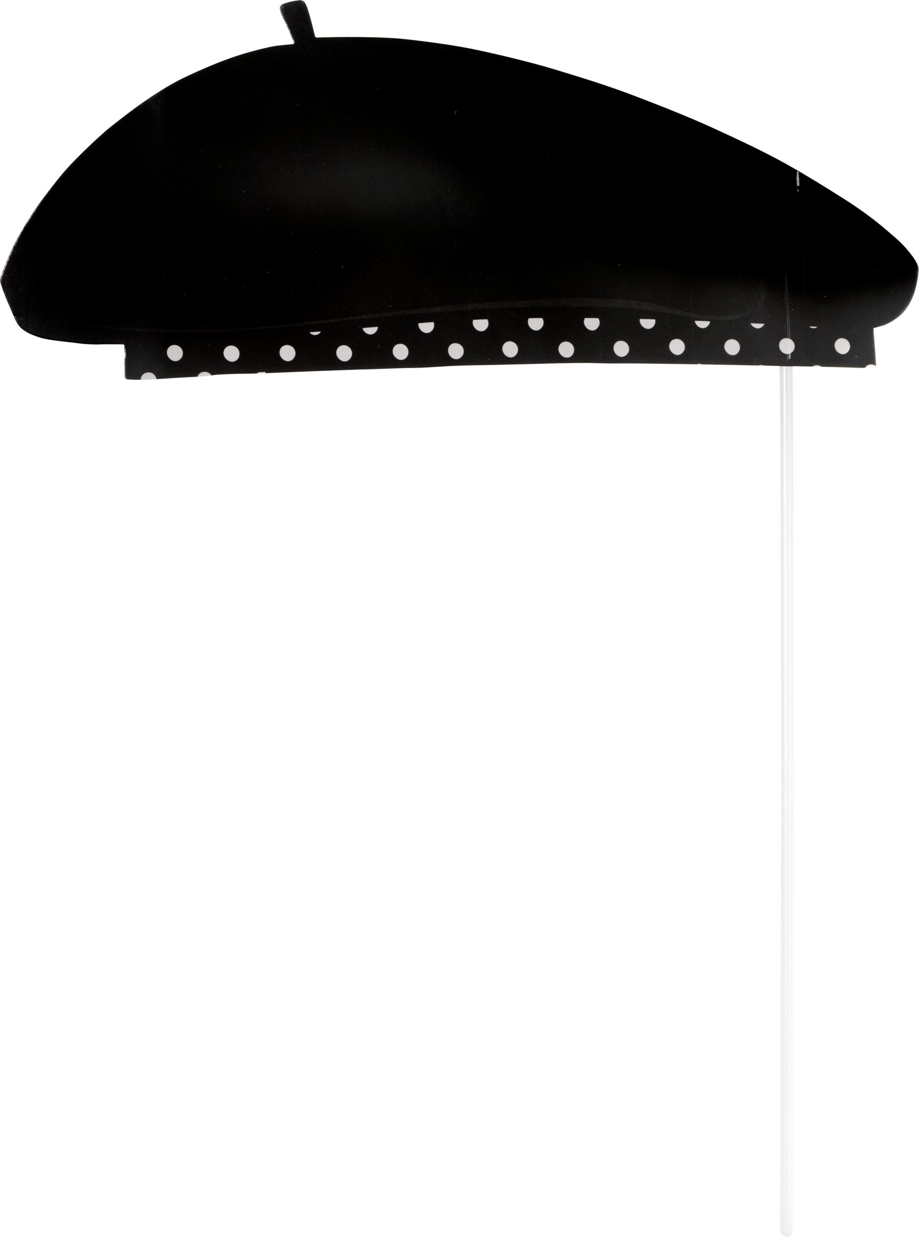 A Day in Paris "Bonjour" Photo Booth Sign Props, Pink/Black, 8-in, 13-pk, for Birthday Party Front_Flat