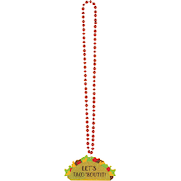 Glitter Taco Pendant Bead Necklace Overhead_Flat