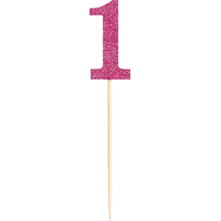 Piquets no 1 étincelants roses, grand, paq. 2 Front_Flat