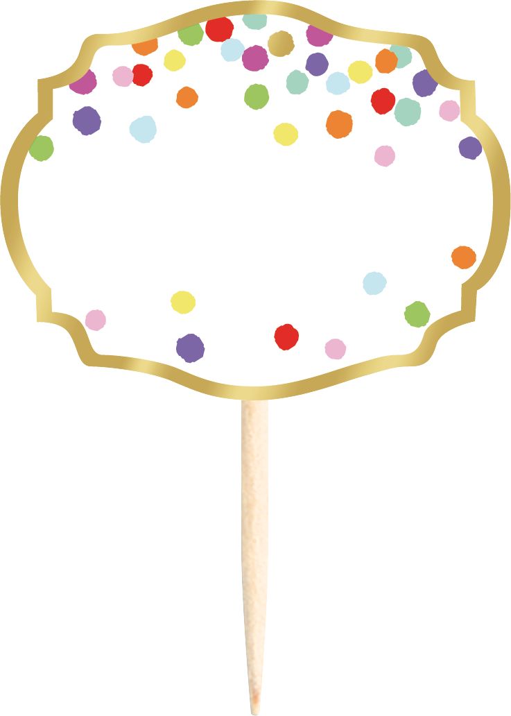 Rainbow Confetti Buffet Decorating Kit, 16-pc Front_Flat