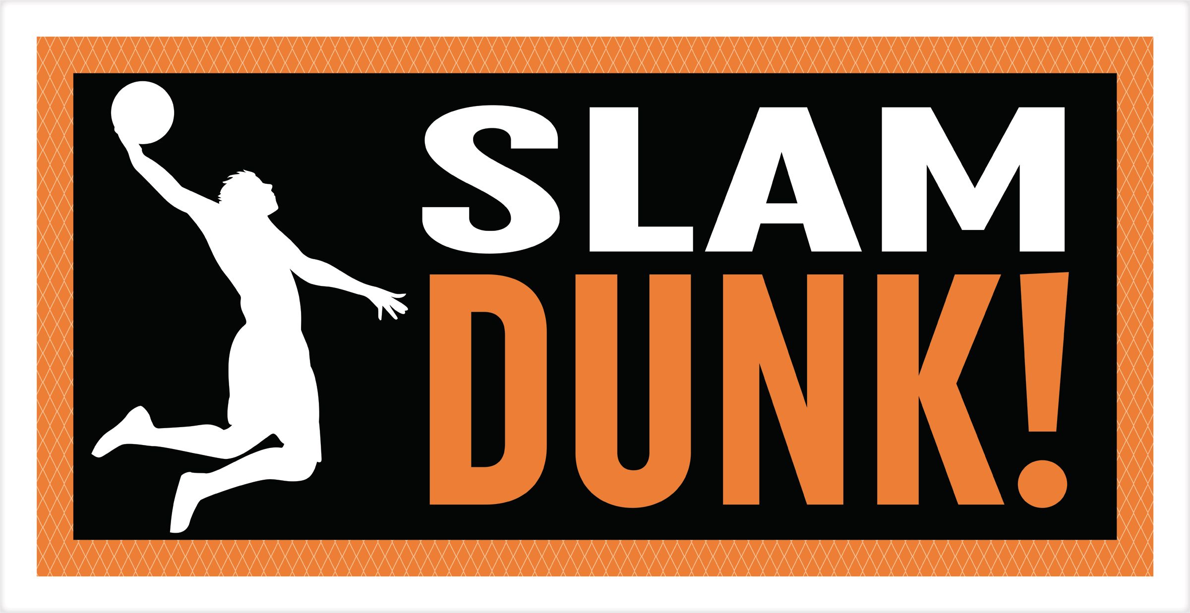 Basketball "Slam Dunk" Buffet Table Decorating Kit with Food Cards, Picks, Decorations & Banner, Orange/Black, 6-ft, 15-pk, for Sports Party Front_Flat