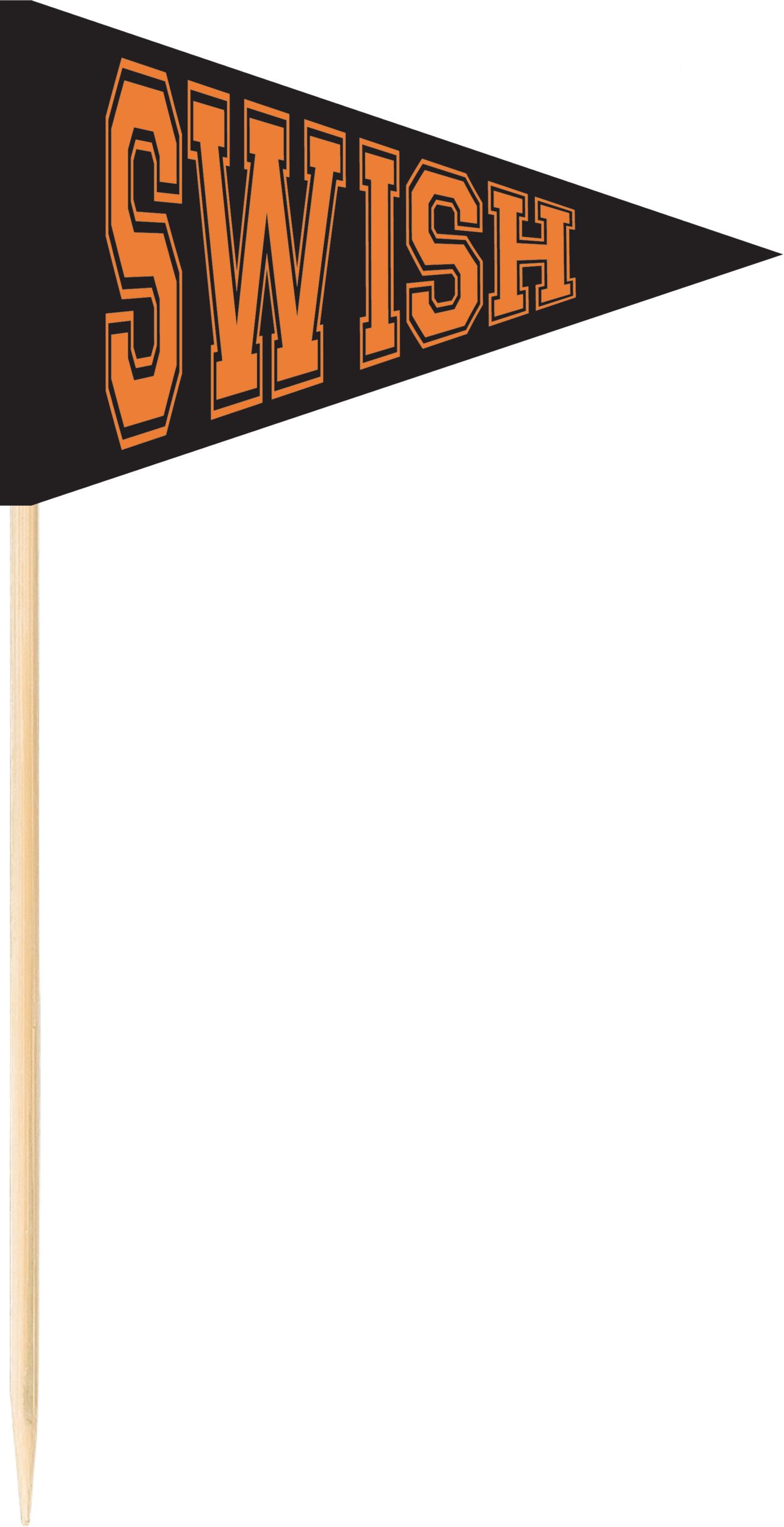 Basketball "Slam Dunk" Buffet Table Decorating Kit with Food Cards, Picks, Decorations & Banner, Orange/Black, 6-ft, 15-pk, for Sports Party Front_Flat