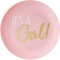 Assiettes en plastique première qualité « It's a Girl! », paq. 20 Overhead_Flat