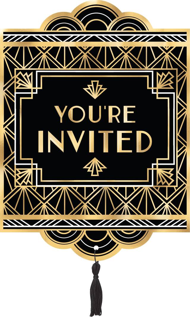 Metallic Hollywood Invitations, 8-pk Front_Flat