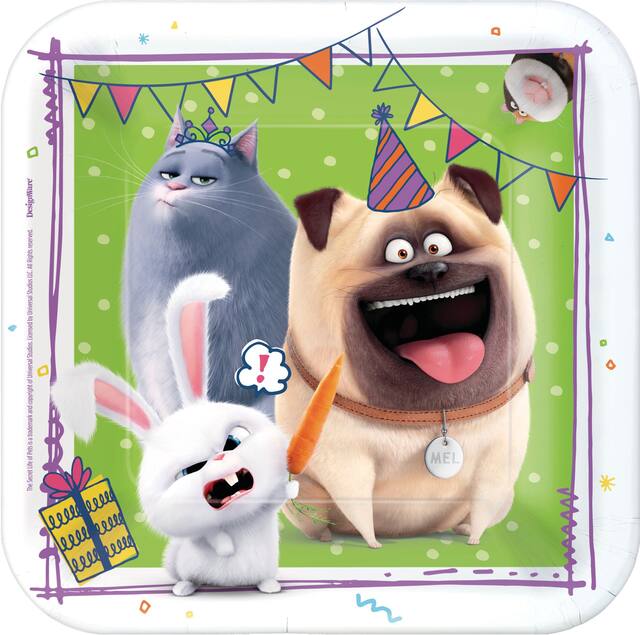 Secret Life of Pets 2 Dessert Plates, 8-pk Overhead_Flat