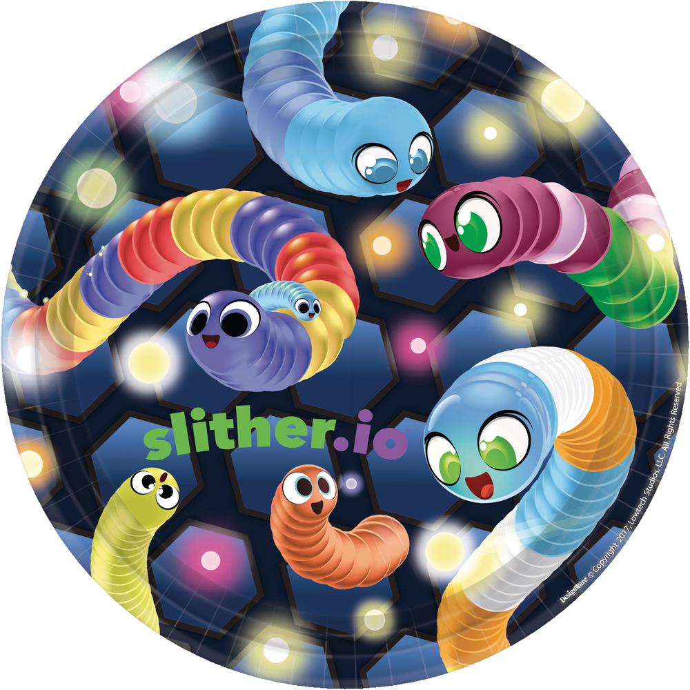 Slither.io Birthday Party Disposable Dessert Plates, 8-pc