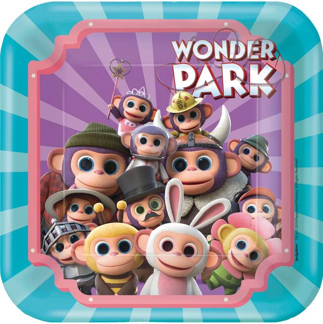 Wonder Park Birthday Party Dessert Plates, 8-pc Overhead_Flat