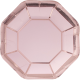 Assiettes à dessert, rosé métallique et or rose, paq. 8 Overhead_Flat