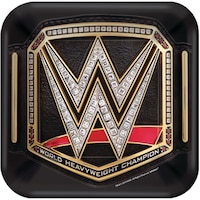 WWE Champion Dessert Plates,8-pc Overhead_Flat