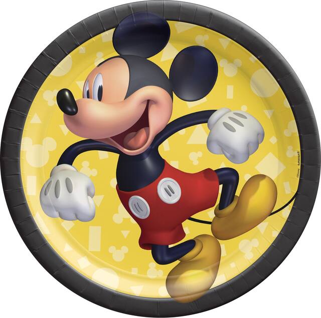 Assiettes à dessert pour fête d'anniversaire, Disney Mickey Mouse Forever, 7 po, paq. 8 Overhead_Flat