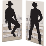 Western Cowboy Plastic Scene Setter Background Decoration, Black/White, 65-in, 2-pk, for Birthday Party Composite_or_Mixed