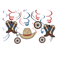 Yeehaw Western Swirl Decorations, 6-pc Front_Flat