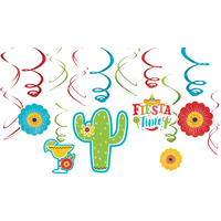 Fiesta Time Swirl Decorations, 6-pc Front_Flat