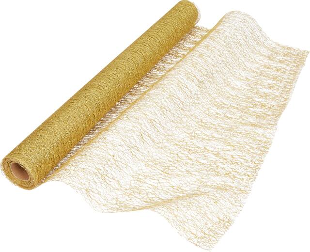 Glitter Gold Deco Mesh Front_Angled_Right