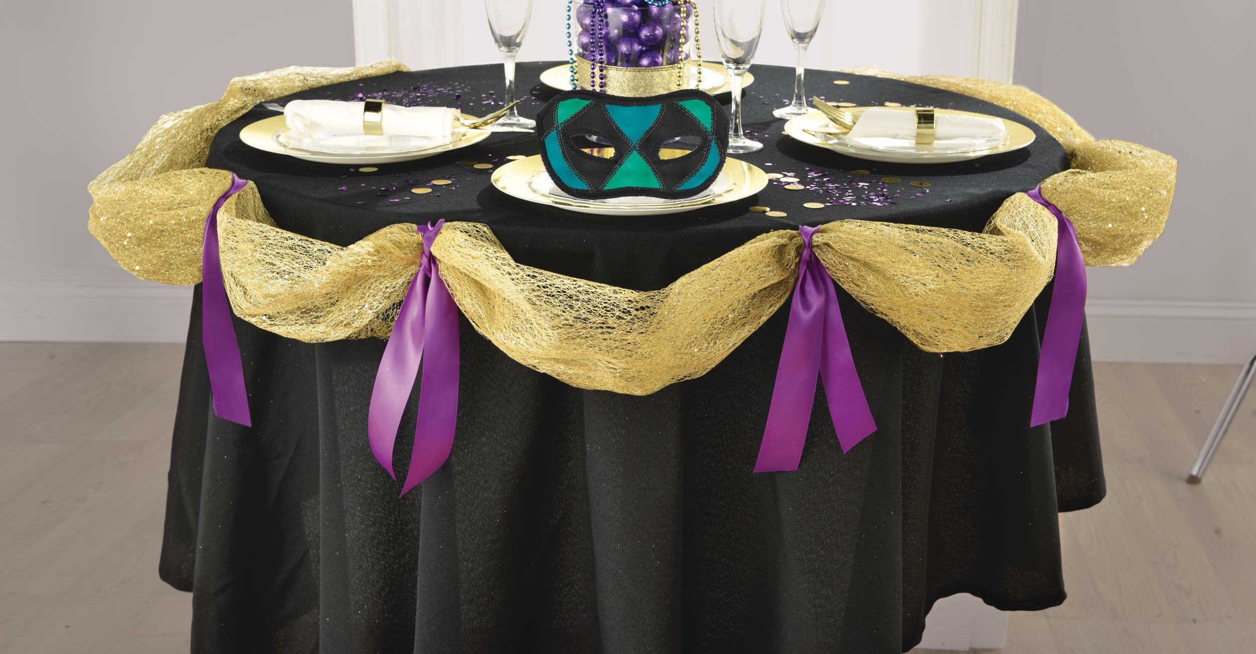 Glitter Gold Deco Mesh Front_Flat