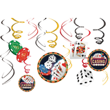 Roll the Dice "Casino Night" Swirl Hanging Decorations, Multi-Coloured, 10-in, 6-pk, for Game Night/Vegas/Birthday Party Front_Flat