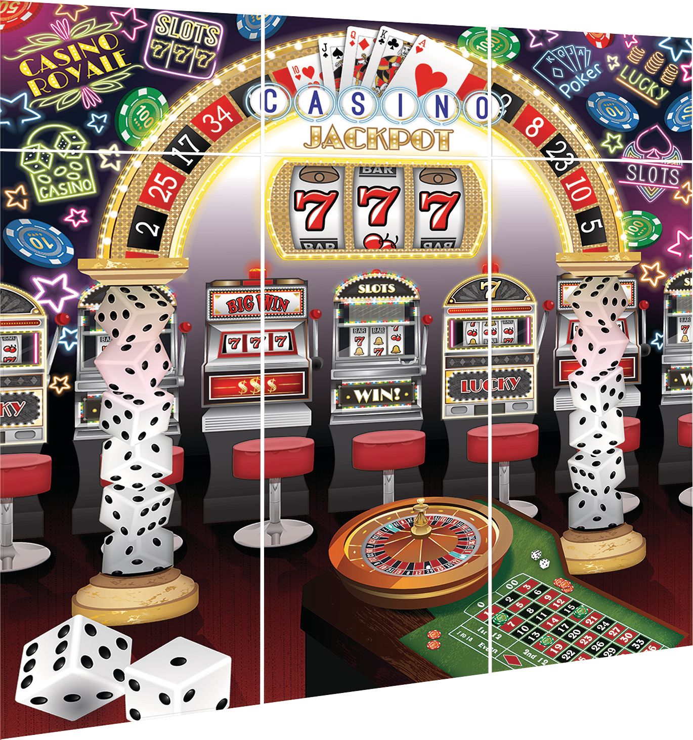 Roll the Dice Casino Scene Setter Front_Angled_Right