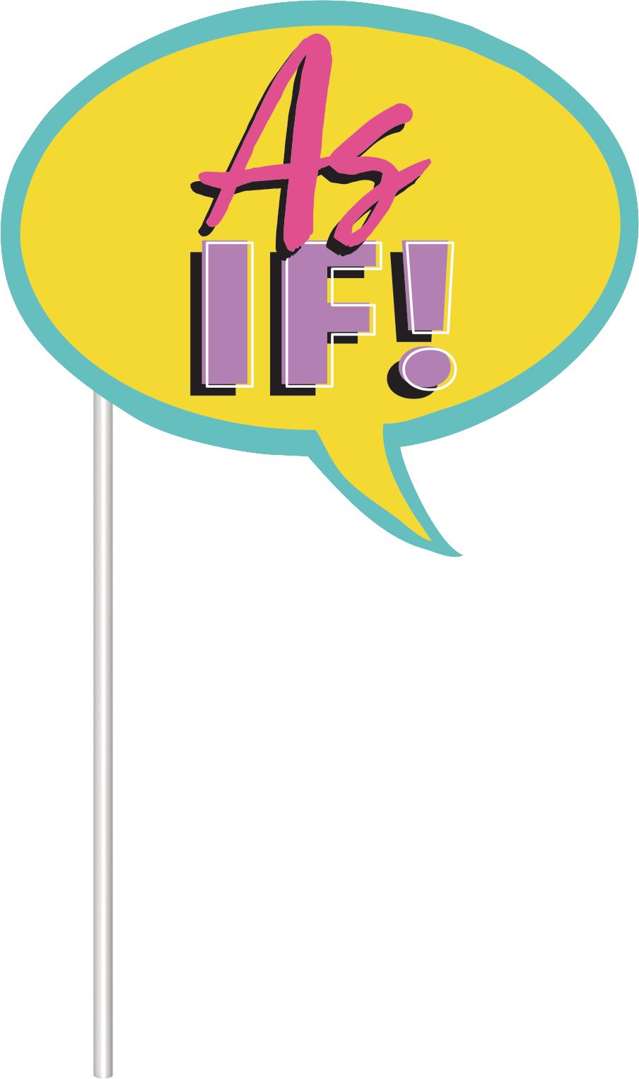 Awesome 80s Plastic Scene Setter Background Decoration with Photo Booth Props, White/Multi-Coloured, 65-in, 14-pk, for Halloween/Retro/Vintage Party Front_Flat