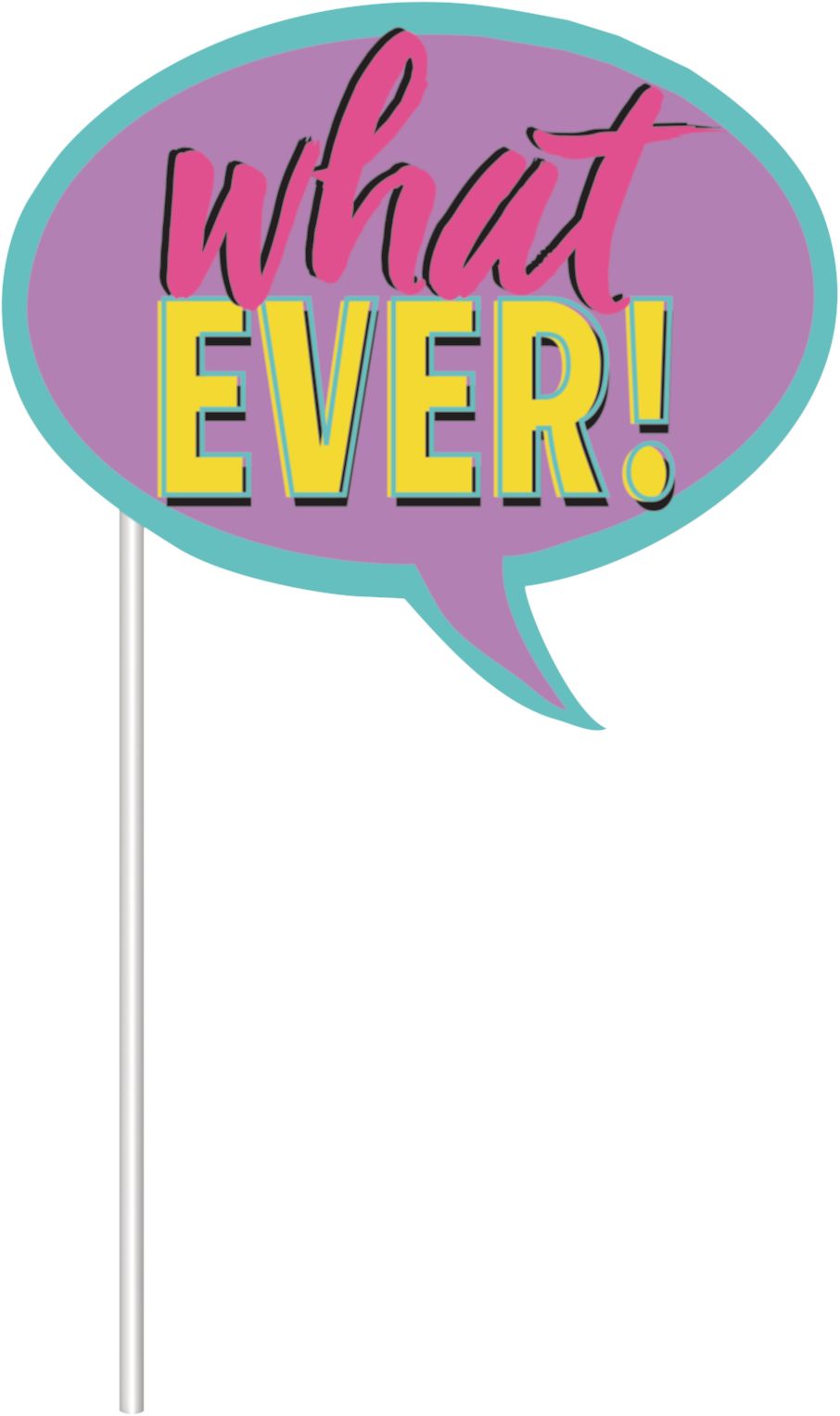 Awesome 80s Plastic Scene Setter Background Decoration with Photo Booth Props, White/Multi-Coloured, 65-in, 14-pk, for Halloween/Retro/Vintage Party Front_Flat