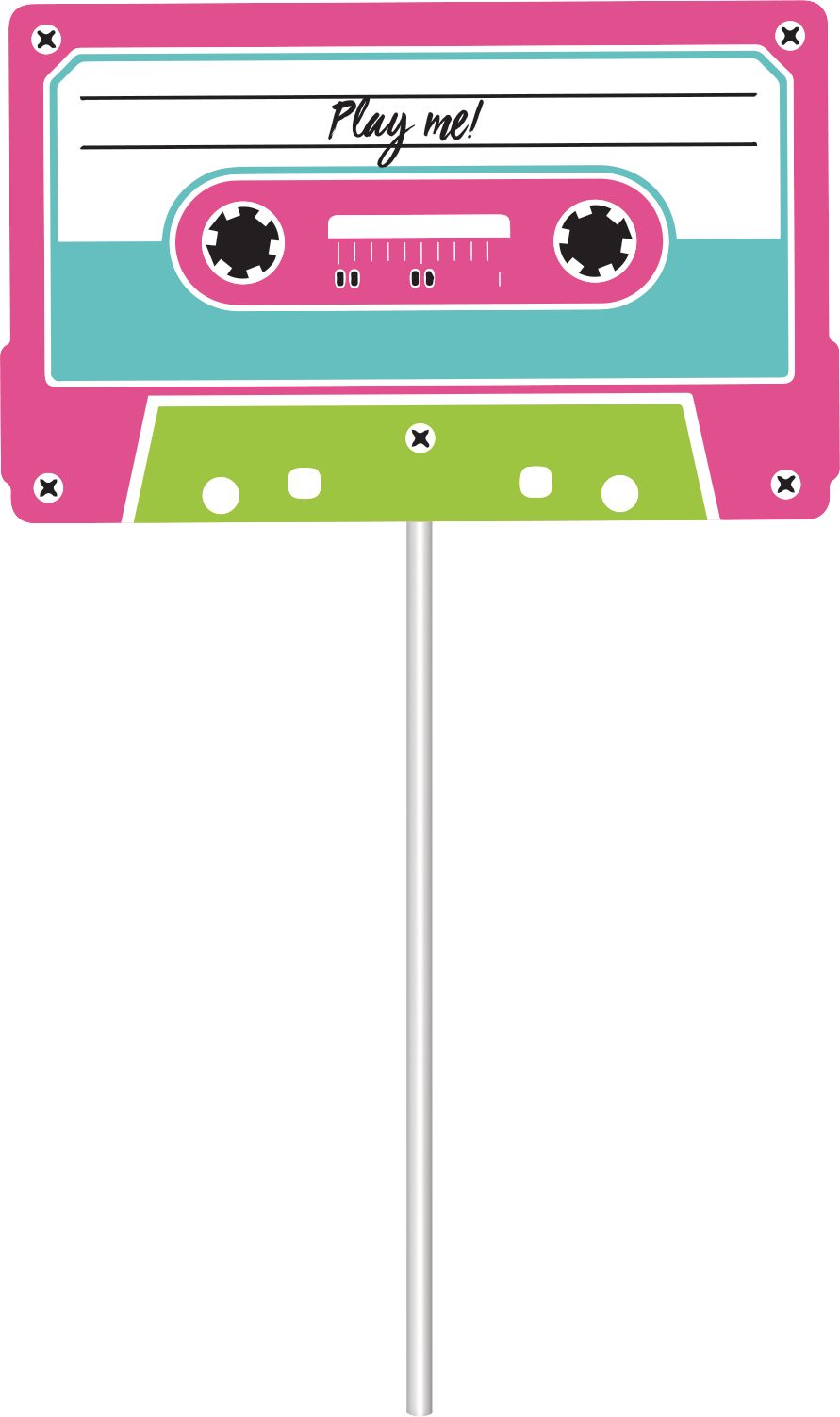 Awesome 80s Plastic Scene Setter Background Decoration with Photo Booth Props, White/Multi-Coloured, 65-in, 14-pk, for Halloween/Retro/Vintage Party Front_Flat