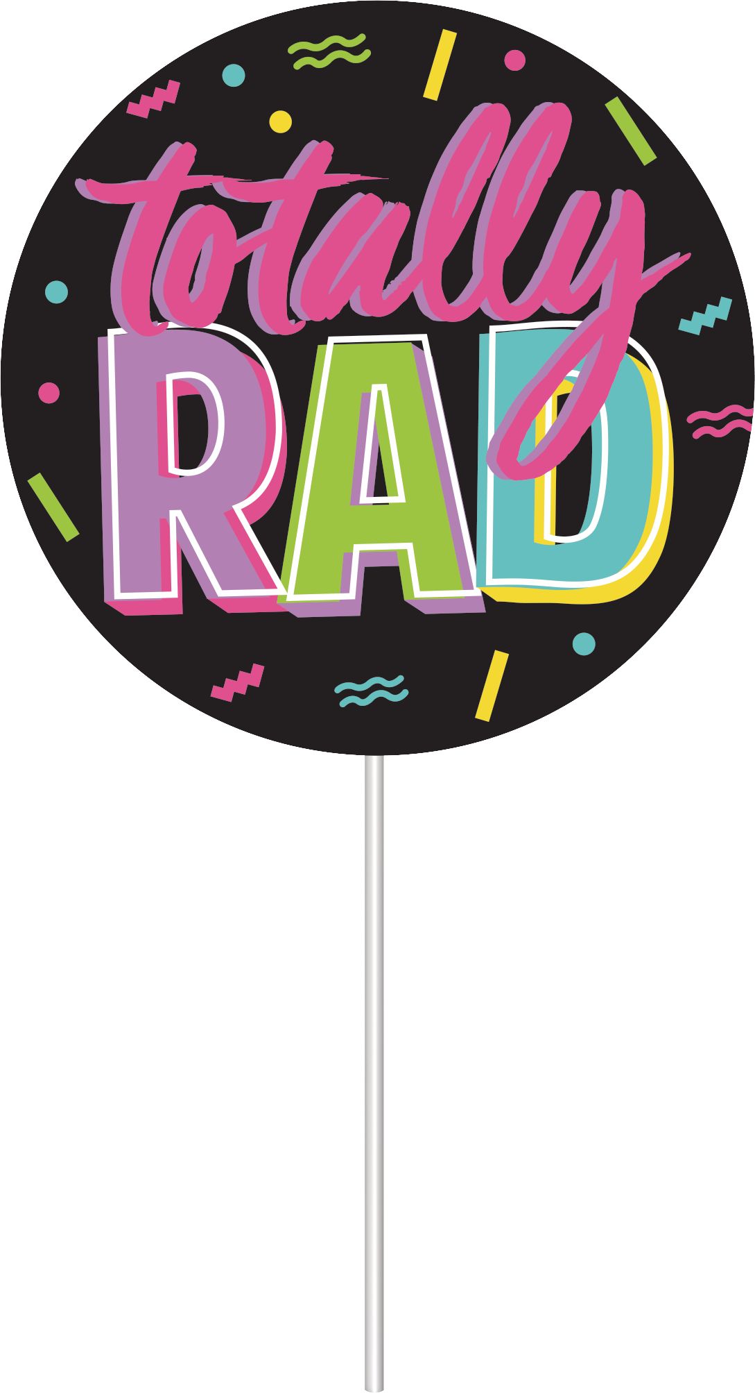 Awesome 80s Plastic Scene Setter Background Decoration with Photo Booth Props, White/Multi-Coloured, 65-in, 14-pk, for Halloween/Retro/Vintage Party Front_Flat