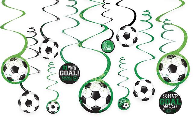 Décorations en spirale Ballon de soccer Goal Getter, paq. 12 Front_Flat