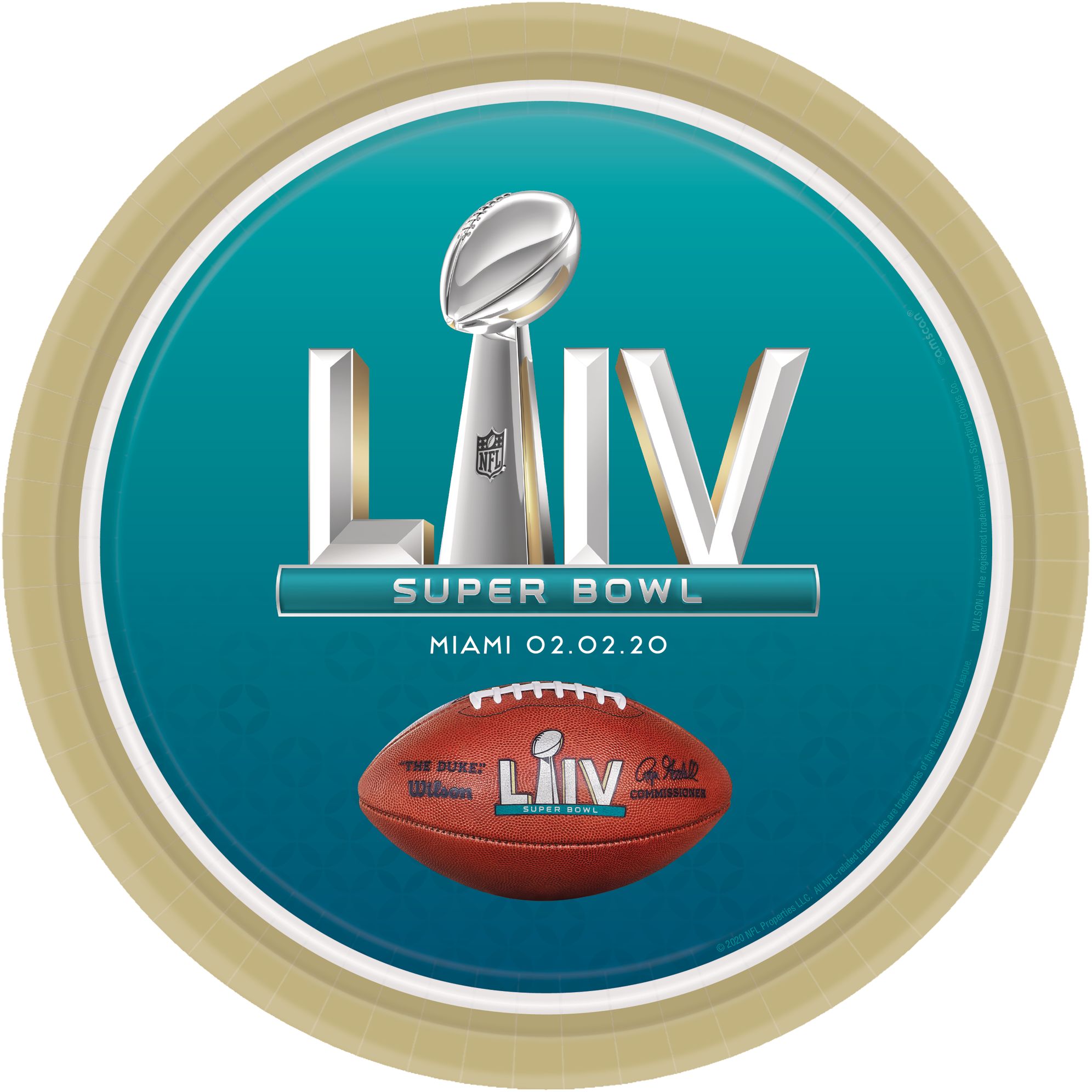 Super Bowl Lunch Plates, 18-pk Overhead_Flat