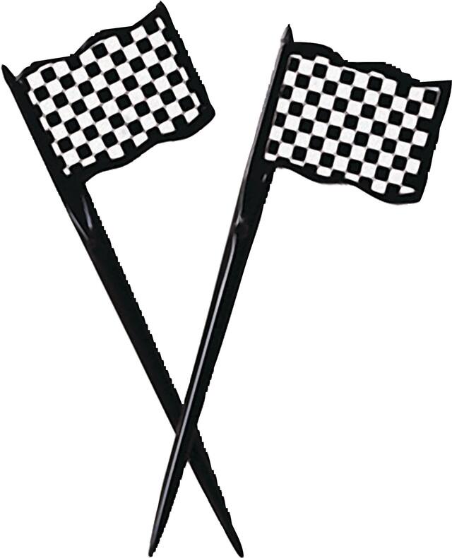 Black & White Checkered Flag Picks, 12-pk Composite_or_Mixed